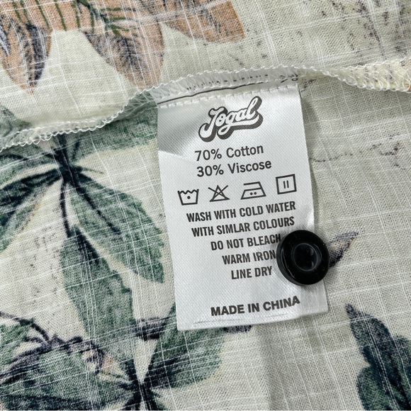 Jogal Hawaiian 2 Piece Set Shirt Shorts Floral Beach Sz L - Picture 6 of 11